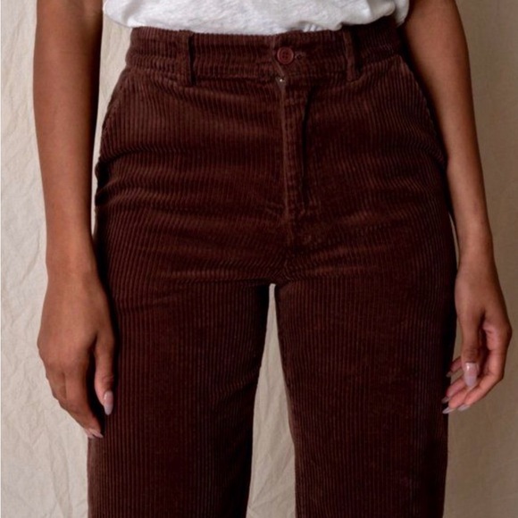 LACAUSA Jasper Trousers Chocolate Brown Corduroy Size 40 - Picture 4 of 9